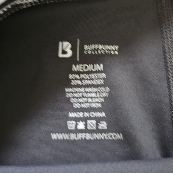 Buffbunny COORD Set Leggings & Bra Grey Stripe Medium Perform Fabric - Picture 6 of 7